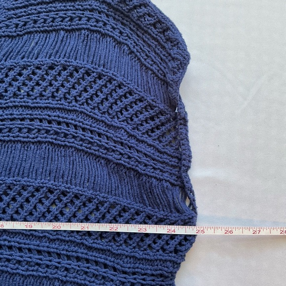 C. Wonder Boho Blue Crochet Open Knit Fringed Hem Tunic Top Size 1X EUC - Picture 8 of 12